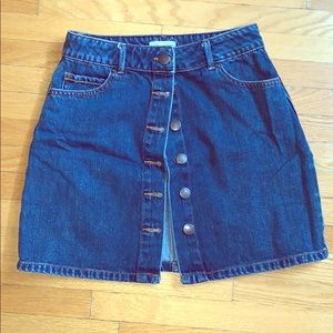 Classic Button Down Jean Skirt